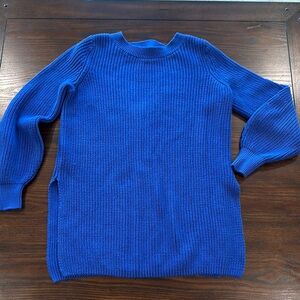 Blue Ribbed Sweater